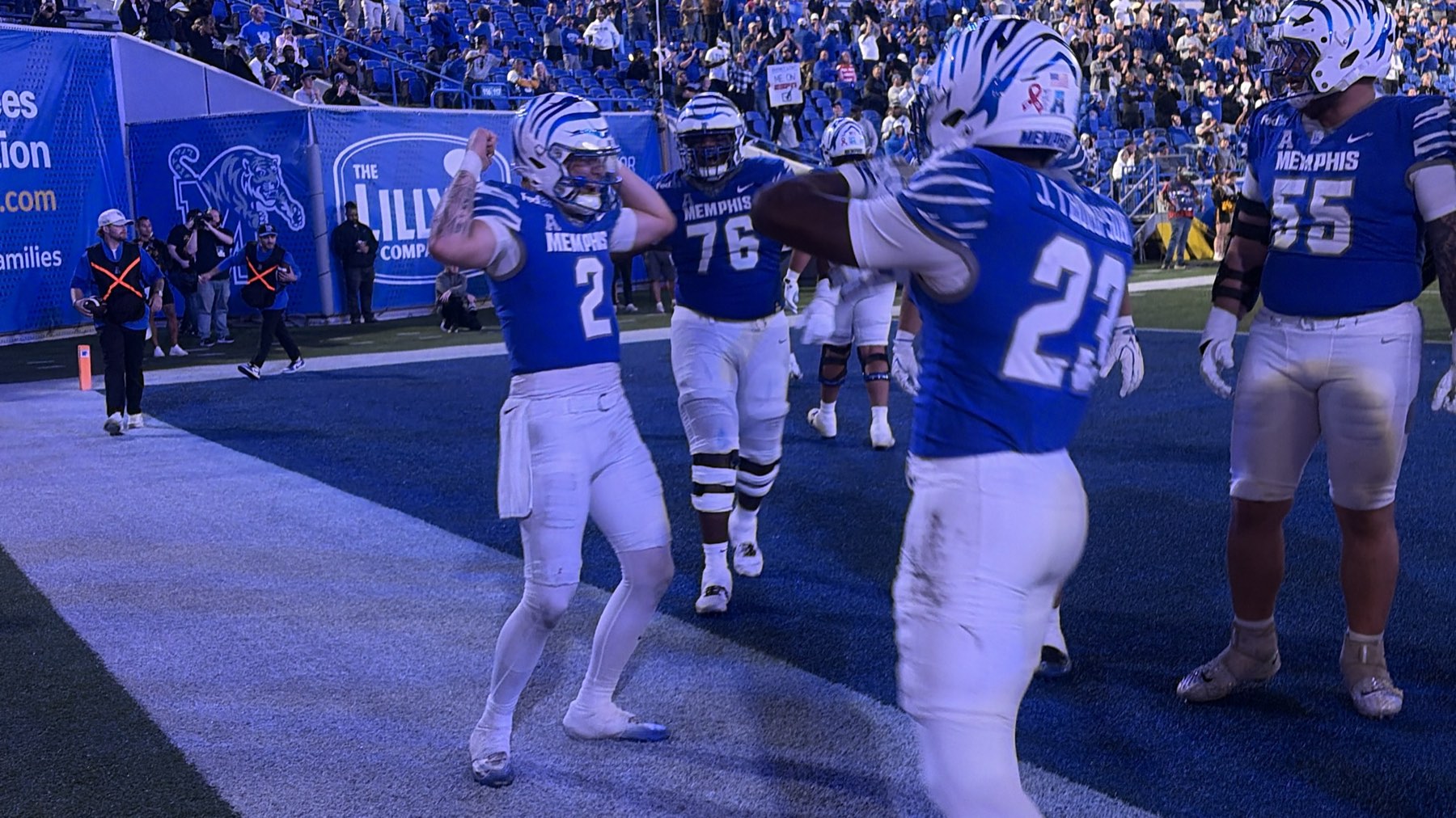 Late-game action at Simmons Bank Liberty Stadium